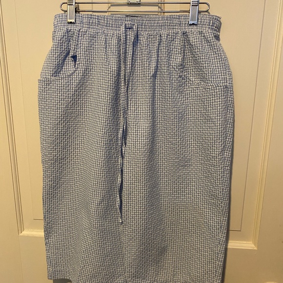 Jeno Newman Blue/White Gingham Capris/Shorts SIZE SMALL - Picture 1 of 3